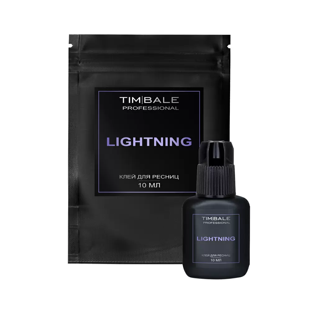 Клей TimBale Lightning чёрный для наращивания ресниц, 10 мл