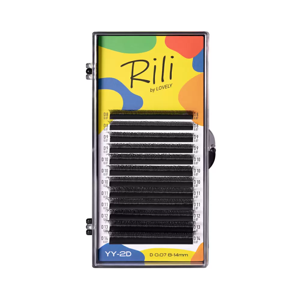 Ресницы чёрные Rili в пучках YY-2D, Микс 12 линий