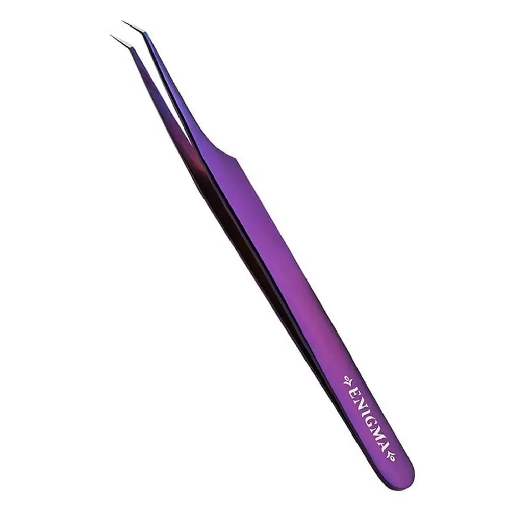 Пинцет Enigma с ручной заточкой extra-sharp, Тип Мини-L new, 45 градусов, Purple metallic