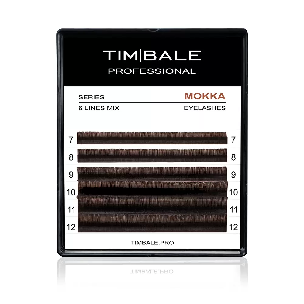 Ресницы коричневые TimBale Mokka, Микс 6 линий