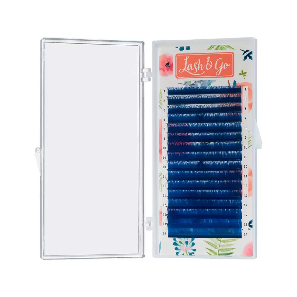 Ресницы цветные Lash&Go, Синие, Микс 16 линий