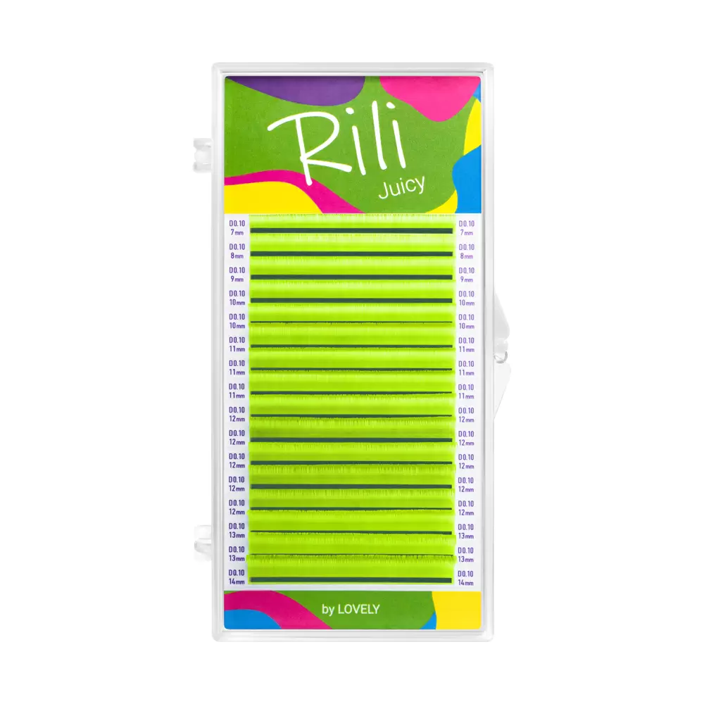 Ресницы неоновые жёлтые Rili Juicy, Микс 16 линий