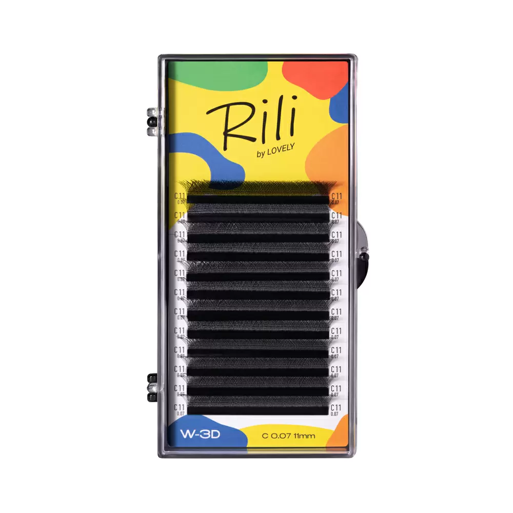 Ресницы чёрные Rili в пучках W-3D, 12 линий