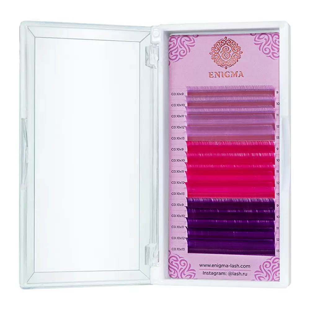 Ресницы цветные Enigma Sweet blossom, 3 цвета, Микс 15 линий