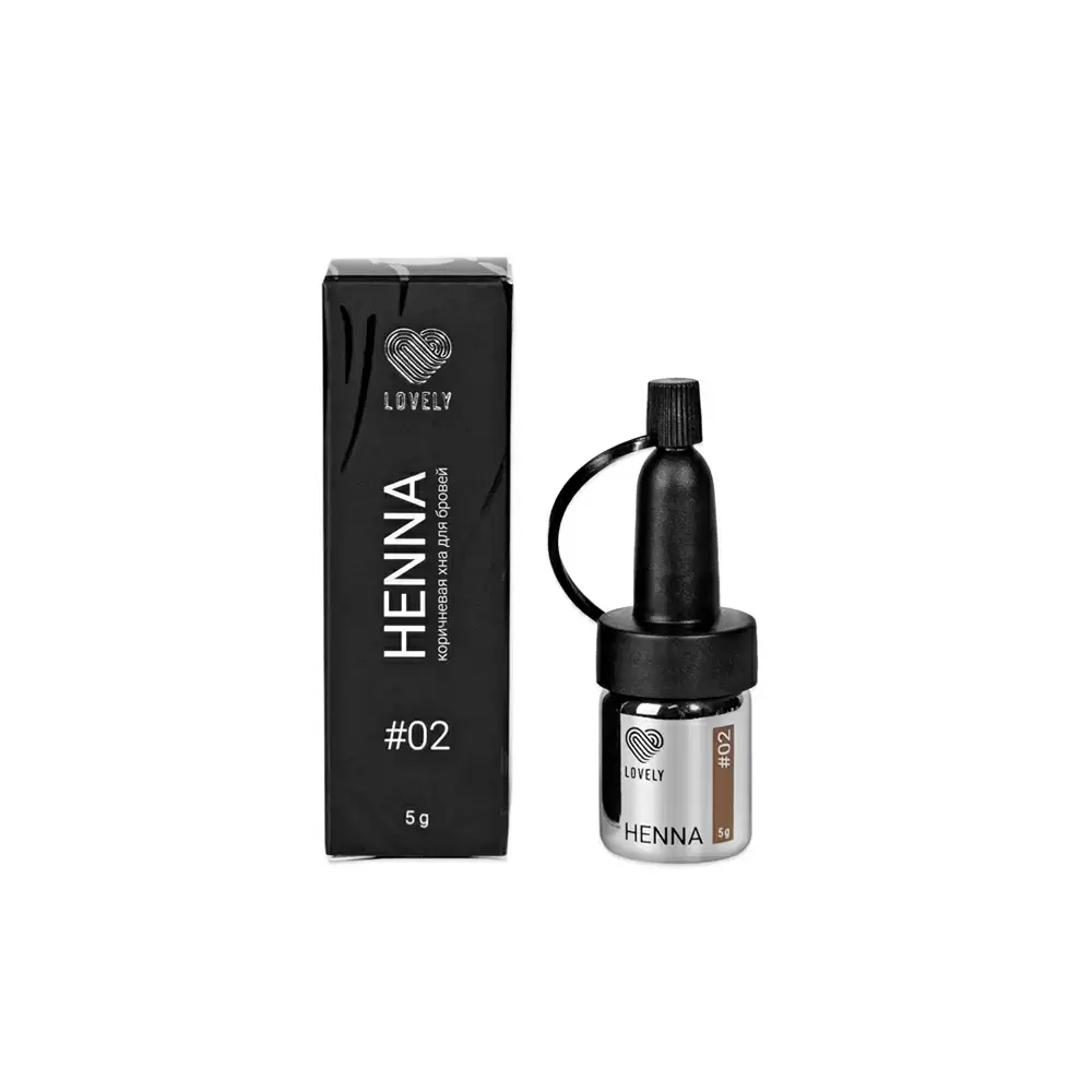 Хна для бровей Lovely, 5 г, № 02, Коричневый