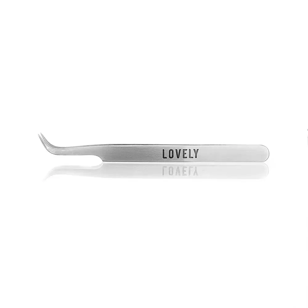 Пинцет для наращивания ресниц Lovely, Изогнутый, Мягкий