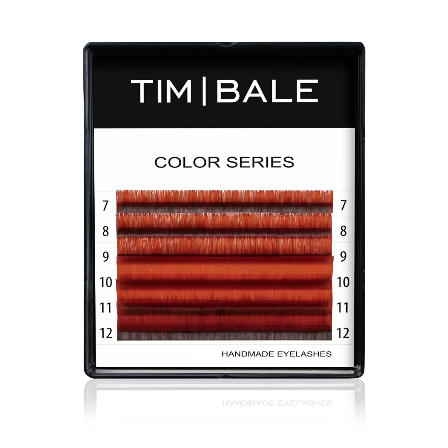 Ресницы цветные омбре TimBale Black-Red, Чёрно-красные, Микс 6 линий