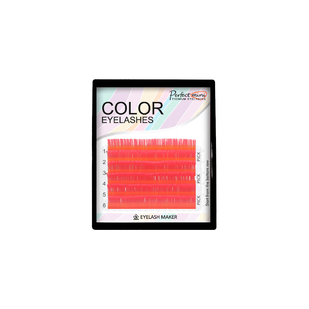 Ресницы цветные Eyelash Maker Pink, Розовые, Микс 6 линий